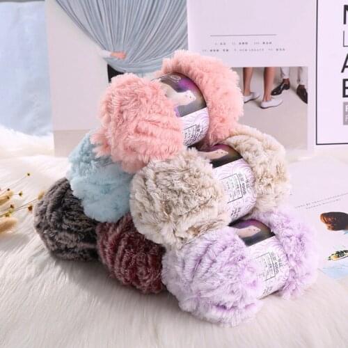 50g/Roll DIY Hand Knitting Fur Yarn Warm Craft Handmade Baby Yarn Super Soft Woven Sweater Scarf Imitation Mink Feather Yarn@E2