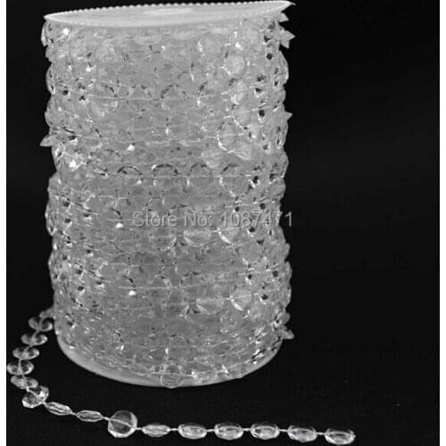 30M/99 FT Acrylic Crystal Clear Bead Garland Diamond Strand Wedding Decor