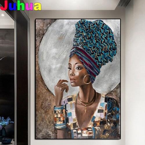 Diamond painting Hot selling home art, African black woman, jewelry cross stitch diamond embroidery mosaic room Decor