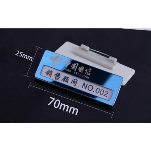 Free shipping 20pcs/lot customized logo name badge; stainless steel name plate; name holder; badge holder nb22