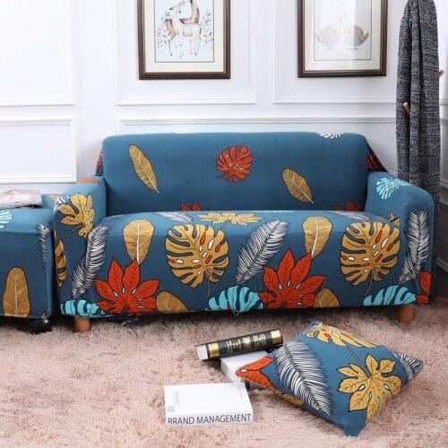 1/2/3/4 Seater Floral Sofa Cover Spandex Modern Elastic Polyester Couch Cover Slipcover Chair Furniture Protector Living Room