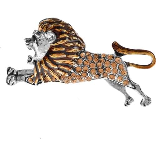 CINDY XIANG Creative Enamel Vivid Lion Brooches For Women Men Metal 2-color King Lion Cute Animal Casual Party Brooch Pins Gifts