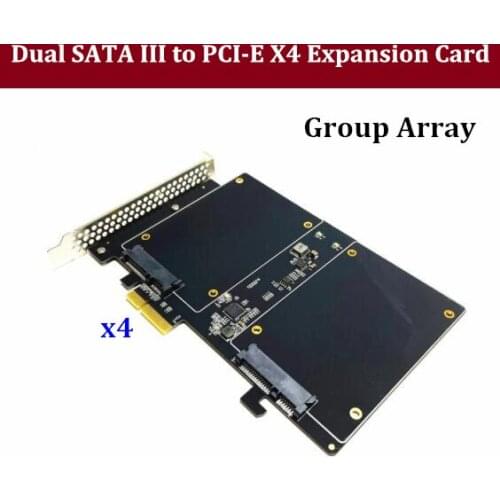 DEBROGLIE Upgrade NEW Dual SATA III to PCI-E X4 Expansion Card for PC Wins XP/ 7 / 8 / 10 ,Can group array
