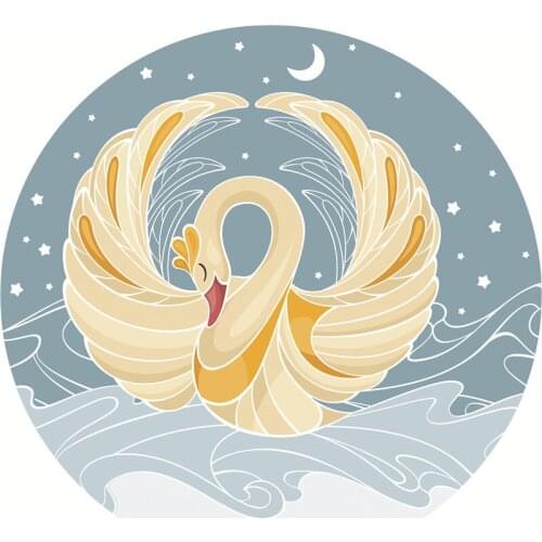 Nordic Style Kids Cartoon Round Carpets 3D Printing Bedroom Bedside Area Rugs Baby Play Tent Crawling Mat Home Hallway Floor Mat