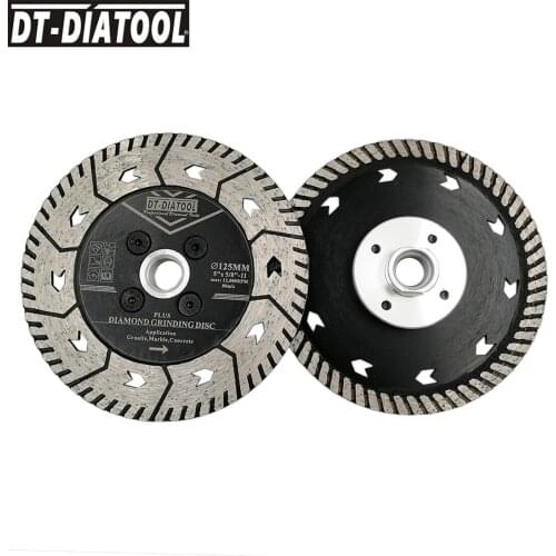 DT-DIATOOL 2pcs/pk Dia 125mm/5" Diamond Dual Saw Blade with 5/8-11 thread for Granite Marble Concrete Cutting Wheel Grindng Disc