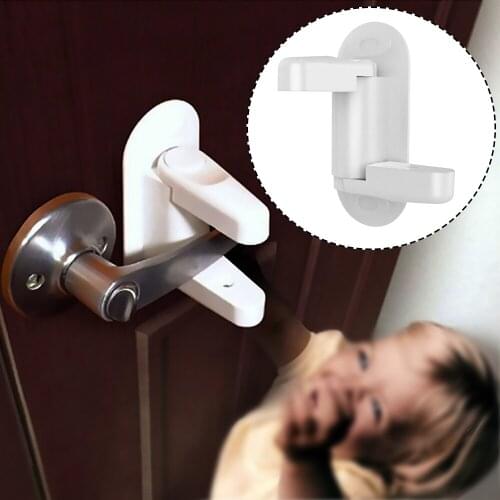 Baby Safety Lock Door Lever Lock Safety Child Proof Doors 3M Adhesive Lever Handle Compatible with Standard