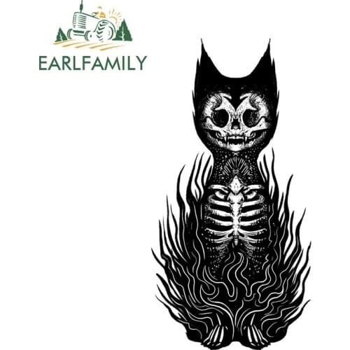 EARLFAMILY 13cm x 6.9cm for Gothic Black Cat Vintage Car Stickers Vinyl Material Scratch-Proof Car Styling Bumper Suitcase Decal