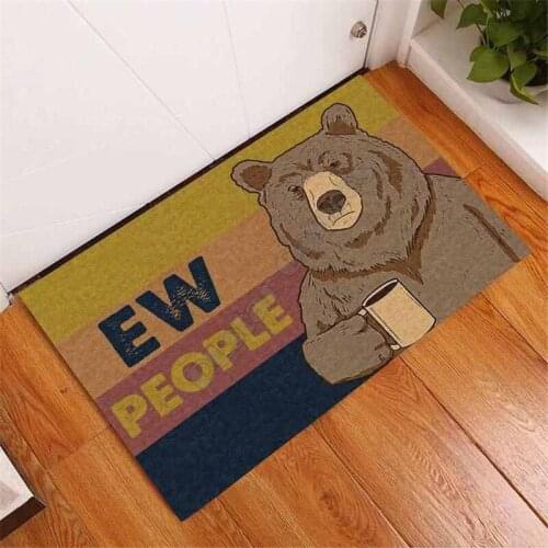 Ew People Bear Doormat 3D All Ove Printed Non Slip Door Floor Mats Decor Porch Doormat