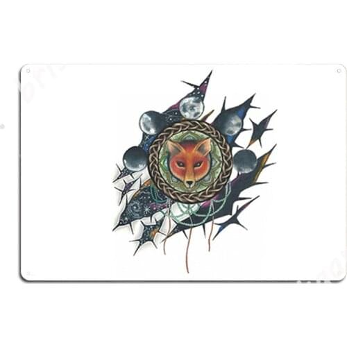 Fox Emblem Metal Signs Retro Mural Cinema Kitchen Painting Décor Tin sign Posters