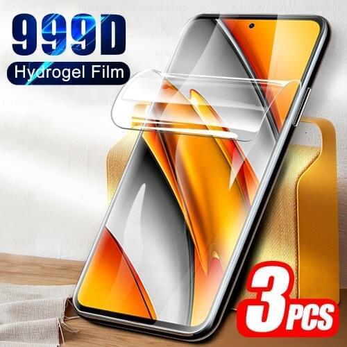 3pcs Hydrogel Soft Film For Xiaomi Poco F3 M3 Pro X3 NFC Pocco Pocophone Poko Poxo F X M 3 Protective Screen Protector Not Glass