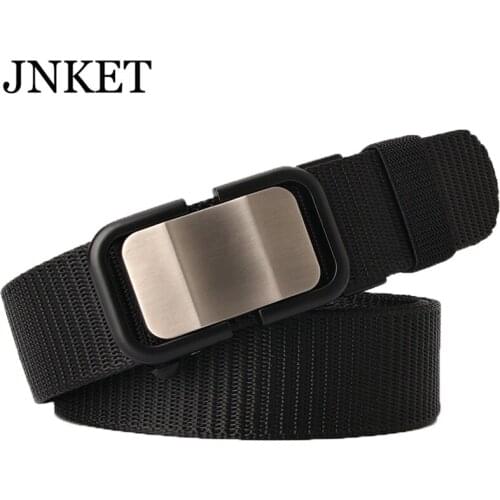 JNKET New Fashion Men Toothless Automatic buckle Waist Belt Nylon Waistband Casual Cinturon Waist Straps