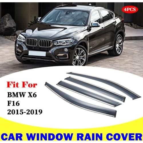 For BMW X6 F16 2015-2019 window visor car rain shield deflectors awning trim cover exterior car-styling accessories parts