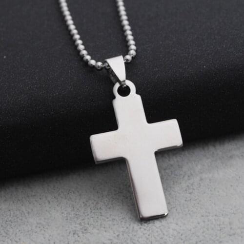 RONGQING 10pcs/lot Stainless Steel cross necklace pendant Classic Mens Womans Religion Christmas gift