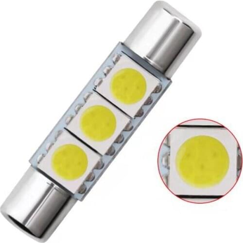10pcs White 5050*3SMD 29/31mm 6614F Car LED Festoon C5W C10W Lights Auto Sun Visor Vanity Mirror Lamp Interior Dome Bulbs Diode