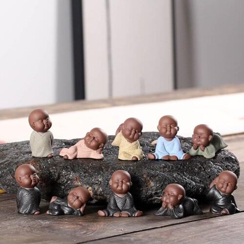 Micro Landscape Ceramic Flower Pet Character Landscaping Little Monk Fleshy Flowerpot Decoration Gardening Accessories