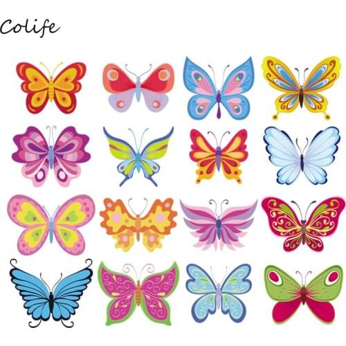 Cute Butterfly Patches for Kids Clothes Patch DIY Accessory A-level Washable Heat Transfer Ironing Stickers Appliques 22x17.6cm
