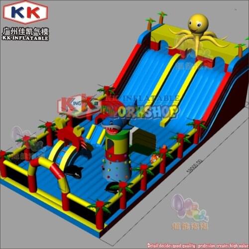 China Guangzhou) manufacturers hot selling inflatable slides fun park