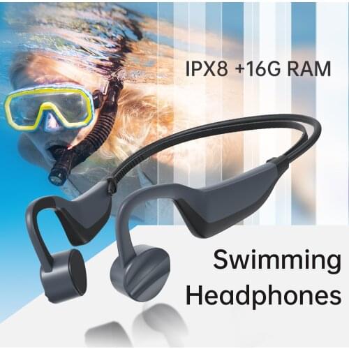 DOSII Bone Conduction Earphone Swimming Headphone 16GB MP3 Music Player IPX8 Waterproof Earbuds Fitness Sport Headset for Sony