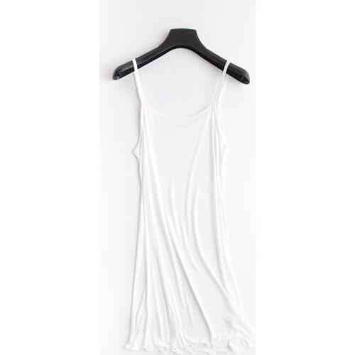 2021 New Womens Basic Camisole Dress Mulberry Silk White Bottom Dresses Shoulder Strap Adjustable Sexy Sling Nightdress