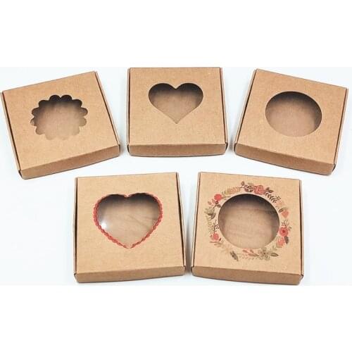 New 50pcs/lot 6*6*1cm Kraft Paper Gift Packing Boxes Blank Soap Box,Jewelry/ Wedding/Party /Candy Gift Box