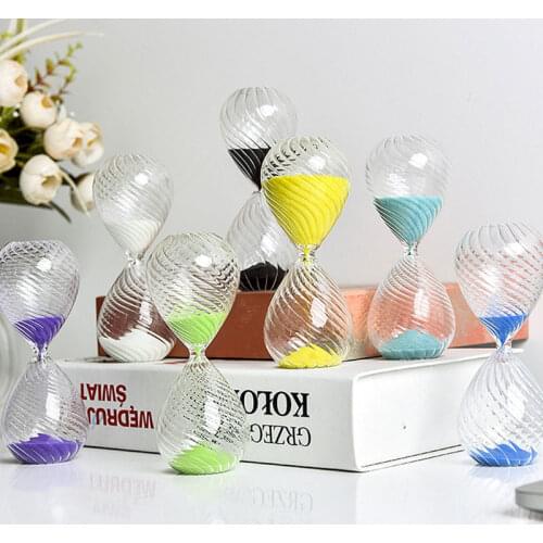 Nordic style Creative Twisted high borosilicate glass hourglass 5/15/30 minutes Craftwork gift Home living room Office accessory