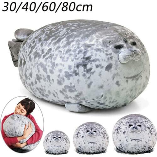 30/40/60/80cm Chubby Blob Seal Plush Pillow Animal Toy Cute Ocean Animal Stuffed Doll