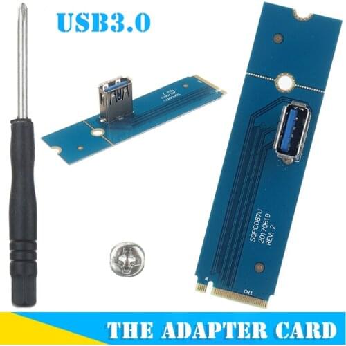 POHIKS 1pc NGFF M.2 to USB 3.0 PCI-E Adapter Converter Durable Gold-plated 16 Slots Riser Card For PC Computer