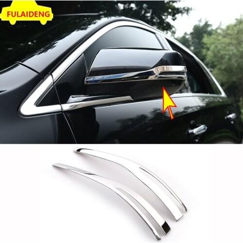 2pcs For Cadillac XTS 2015-2018 stainless steel Rearview Mirror Molding Garnish bright strip Cover Trim Car Accessories