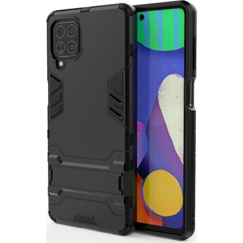 For SAMSUNG Galaxy F62 Case 6.7 Inch Shockproof TPU Bumper Ring Holder Stand Armor Phone Cover