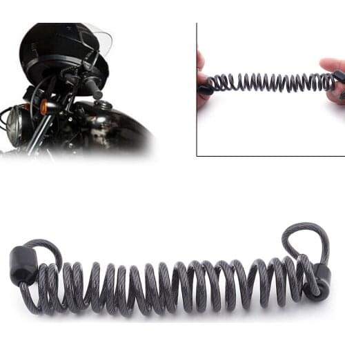 MotorBike Spring Cable Lock Anti-Theft Rope Alarm Disc Lock Bicycle Security Reminder Motorcycle Scooters Protection Silver