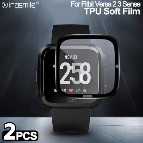 9H Premium Tempered Glass Screen Protector cover For Fitbit Versa lite Smart watch TPU Soft Film For Fitbit Versa lite 2 3 Sense