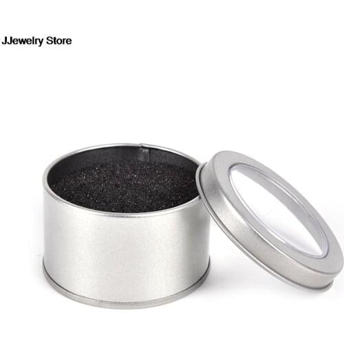 Silver Round Metal Jewelry Watch Gift Box Display Case With Cushion Watch Organizer Box Holder Display 6.5*4cm