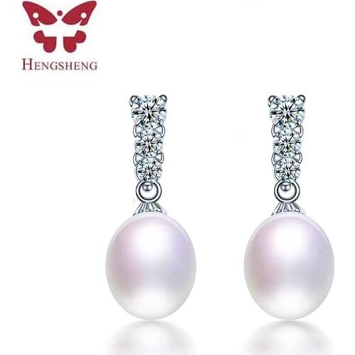 HENGSHENG 2019 High quality Real Natural Freshwater Pearl Earrings For Girl, Earrings With Fine Jewelry Women Earrings
