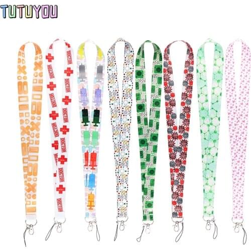 PC3025 Medical Theme Lanyard Doctor ID Badge Mobile Phone Rope Key Lanyard Gifts For Nursing Clinicals And RN Student