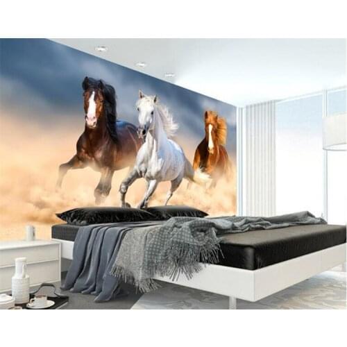 Modern dream wallpaper animal oil painting running horse horse background wall murals wallpaper for walls 3 d tapety