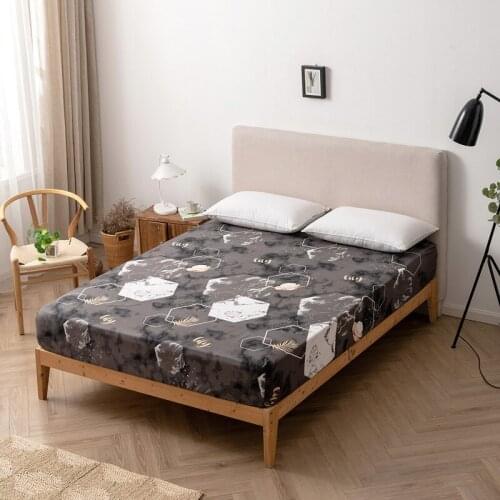 Modern Printed Home Fitted Sheet for Bed 180x200 Adult Double Sheets Cover Couple Single Corners Bedsheet Polyester Textiles