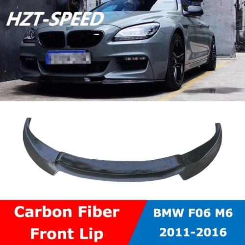 F06 V Style Carbon Fiber Front Bumper Lip Diffuser Spoiler For BMW 6 Series F12 F13 M6 Modify 2011-2016