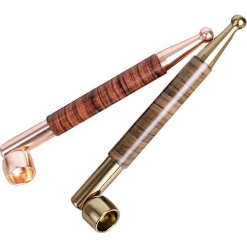 Tobacco Pipe Metal Smoking Pipes Cigarette Filter Holder Removable Washable Metal Filter Core Straight Type Classic Pipe