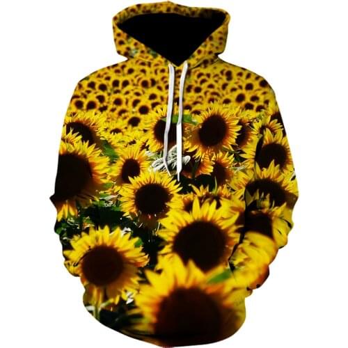 Flower Rose Tulip 3D Print hoodie Long sleeve Casual Fashion Vintage Floral Sunflower sweatshirts hoodies Female coat winter