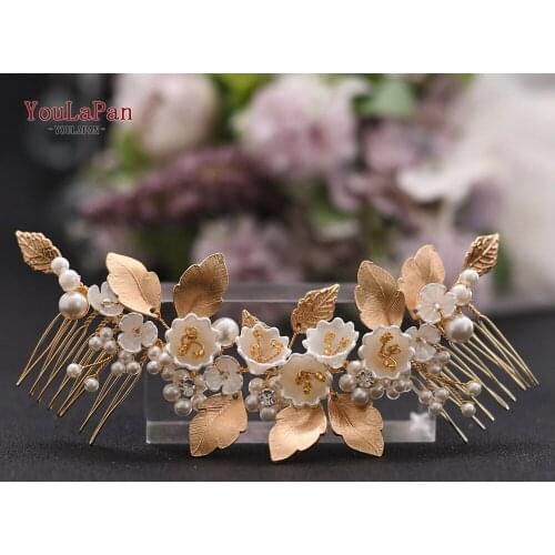 TOPQUEEN HP315 Bridal Hair Accessories for Wedding Hair Pins Floral Hair Piece Wedding Comb Headbands Women Hair Vine Hair Comb