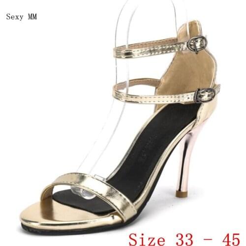 Women Gladiator Sandals High Heels Peep Toe Pumps Summer Shoes Woman High Heel Sandals Small Plus Size 33 - 40 41 42 43 44 45