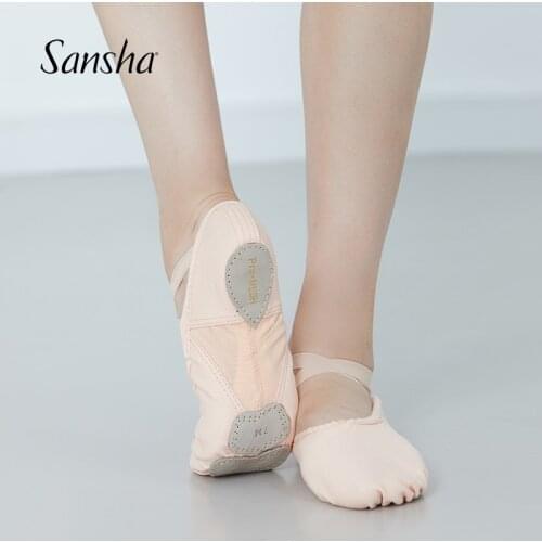 Sansha Professional Dancing Shoe Unisex Canvas Elastic Band Ballet Soft Flat Slipper Stretch Split Sole Dance Academies NO.32C
