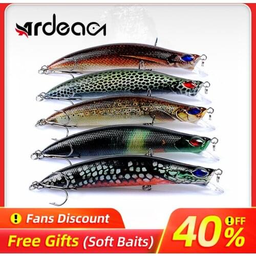 Ardea Floating Sinking popper Fishing lures 123mm 15g GT lure reflection wobbler for sea bass Baitfishing Fishing Tackle