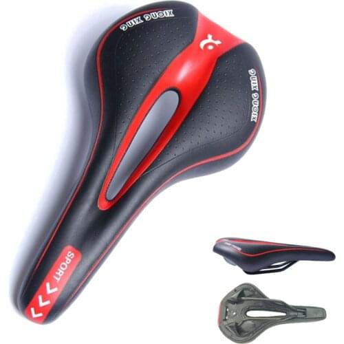 Bike Saddle Silicone Absorbing Cushion PU Leather Surface Silica Filled Gel Comfortable Cycling Seat Shockproof Bicycle Saddle