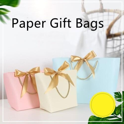 100Pieces Can Be Customized Logo Single Colour Printing Paper Candy Bags Shopping Promotion Bags Wedding Gifts Wrapping Case Dec