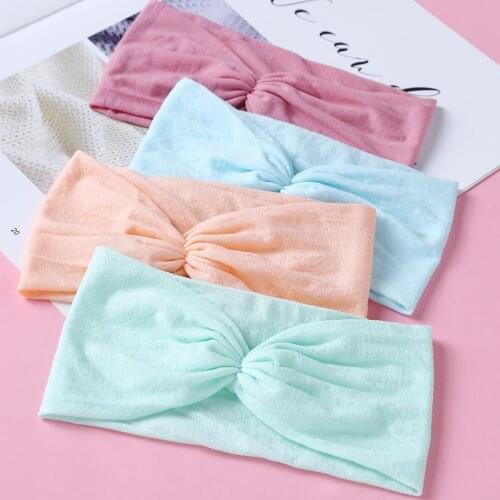 15PC/lot Ribbed Nylon Headband For Baby Girls Boys Soft Scrunch Nylon ELastic Hair Bands Baby Hair Accessories For Kids Headwear