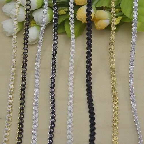 20Meters Gold Silver Black White Centipede Lace Trim Braided Ribbon For Home Party Decoration DIY Clothes Curve Lace Accessories