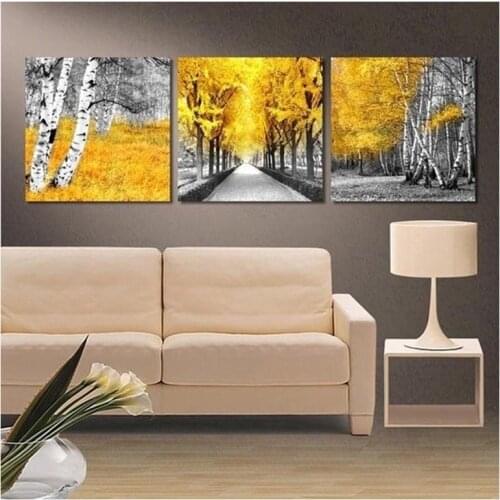 3 pcs Diamond painting Autumn forest Diamond mosaic hobbies and crafts Diamond Embroidery landscape home Decoration