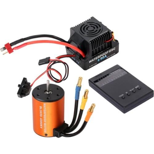 3650 Brushless Motor Sensorless with 60A ESC Combo for 1/10 on-Road Car Crawler Banana Plug