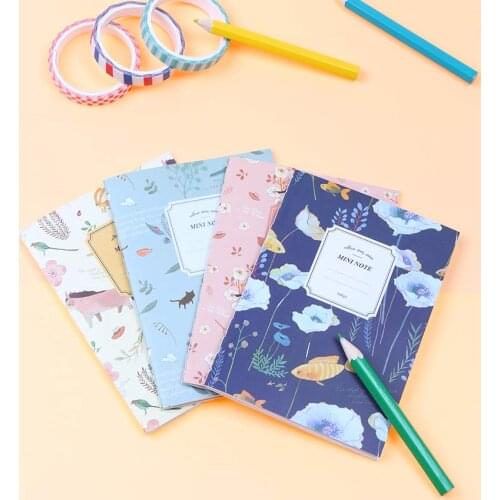 4 PCS/Set Cute Kawaii Cartoon Animal Notebook Lovely Flower Notepad for Kids Student Gift Korean Stationery